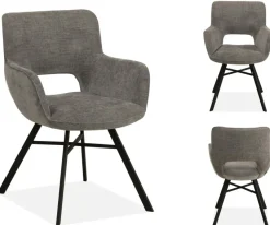 WoonMax Eettafelstoel Mercury Miami - Ash, Zwart of Toffee