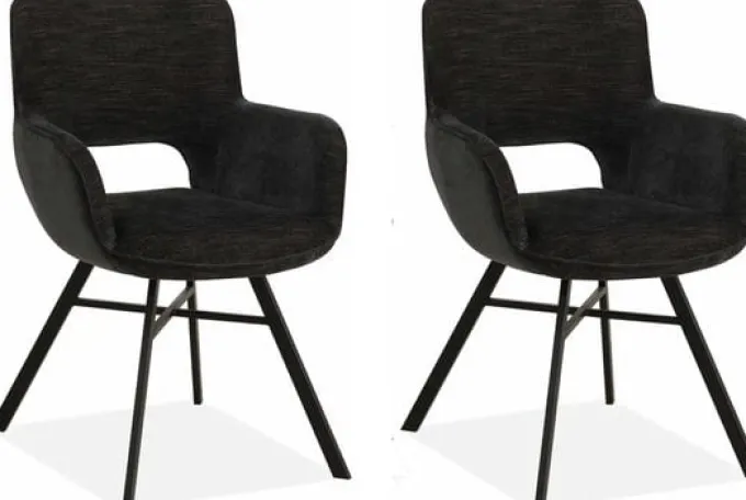 WoonMax Eettafelstoel Mercury Miami - Ash, Zwart of Toffee