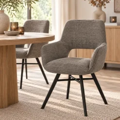 WoonMax Eettafelstoel Mercury Miami - Ash, Zwart of Toffee