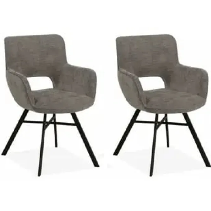 WoonMax Eettafelstoel Mercury Miami - Ash, Zwart of Toffee