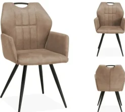 WoonMax Eettafelstoel Puck Zorro - Cognac, Antraciet, Groen, Clay, Zand of Taupe
