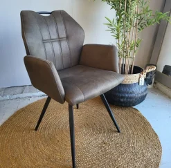 WoonMax Eettafelstoel Puck Zorro - Cognac, Antraciet, Groen, Clay, Zand of Taupe