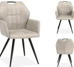 WoonMax Eettafelstoel Puck Zorro - Cognac, Antraciet, Groen, Clay, Zand of Taupe