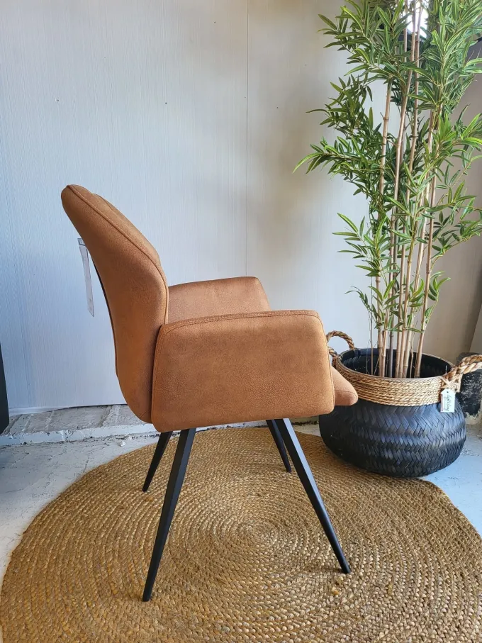 WoonMax Eettafelstoel Puck Zorro - Cognac, Antraciet, Groen, Clay, Zand of Taupe