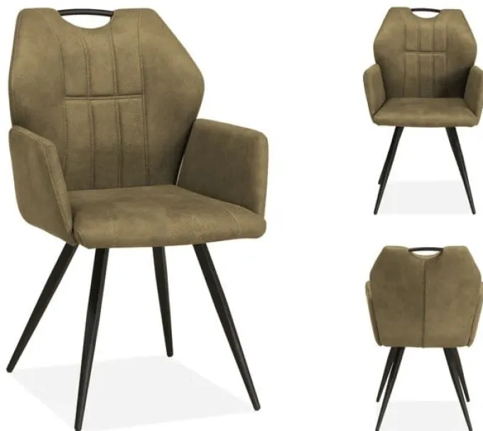 WoonMax Eettafelstoel Puck Zorro - Cognac, Antraciet, Groen, Clay, Zand of Taupe