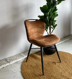 WoonMax Eettafelstoel Talent - cognac, antraciet en mosgroen