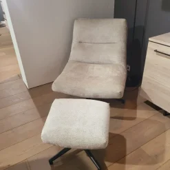 WoonMax Fauteuil + Hocker Foxton - Comfortabele Draaifauteuil in Movie Stof