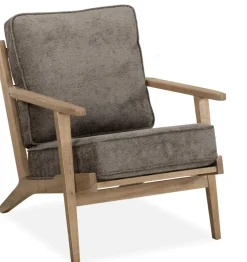 WoonMax Fauteuil Osaka met houten armleuning - Taupe