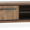 WoonMax Kinga TV-meubel 200 cm met 3 deuren en 2 open vakken - Lamulux Old Teak