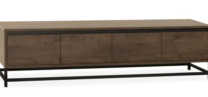 WoonMax Milltown TV meubel 4 deurs Dark Mango - 218 cm