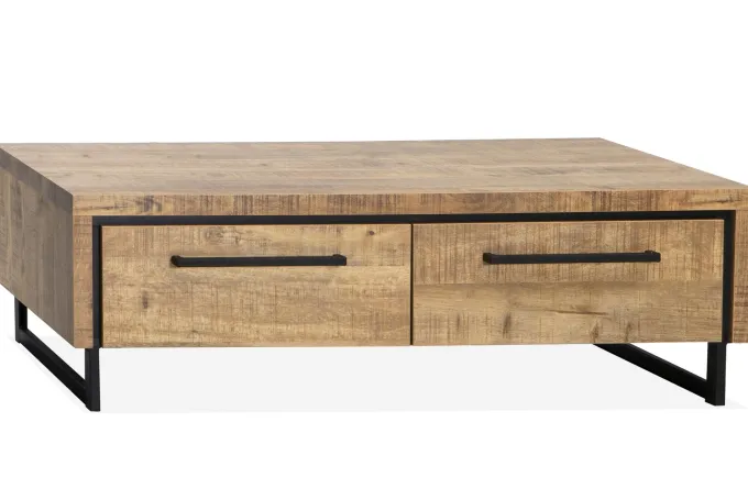 WoonMax Rimini Salontafel 2 lades Lamulux mango