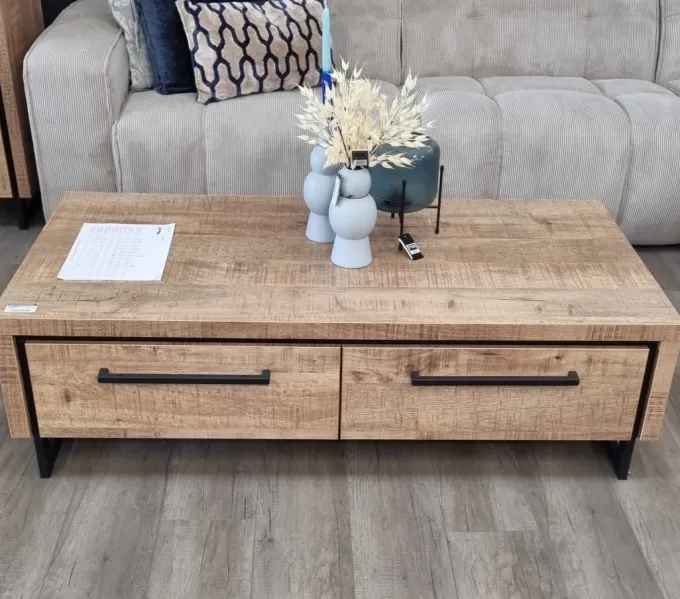 WoonMax Rimini Salontafel 2 lades Lamulux mango