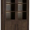 WoonMax Rimini Vitrinekast 4 deurs Lamulux Dark mango