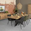WoonMax Rimini Vitrinekast 1 deur glas - 2 lades Lamulux mango