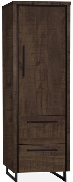 WoonMax Rimini Wandkast 1 deur en 2 lades Lamulux Dark mango