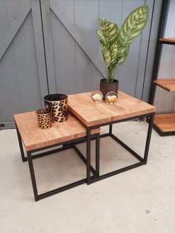 WoonMax Salontafel Floris set van 2 mango Lamulux - Industrieel design