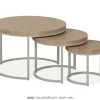 WoonMax Set van 3 salontafels Hugo met stalen onderstel