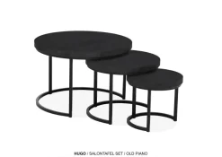 WoonMax Set van 3 salontafels Hugo met stalen onderstel