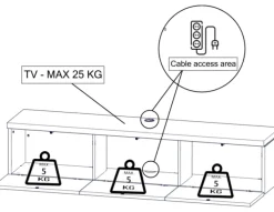 WoonMax TV meubel Keswick - 120, 180 en 240 cm - hangend of staand