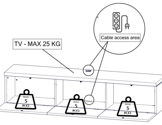 WoonMax TV meubel Keswick - 120, 180 en 240 cm - hangend of staand