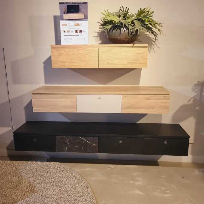 WoonMax TV meubel Warwick - 100, 150, 200 en 250 cm - laag model - hangend of staand
