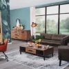 WoonMax Union Vitrinekast 1 deur/3 laden in Lamulux Mango
