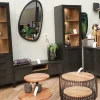 WoonMax Vitrinekast Gamma 1 deur glas en 1 deur - Showroommodel