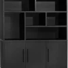 WoonMax Wandkast Broadway 3 deurs - Noir inclusief verlichting
