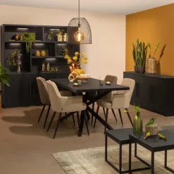 WoonMax Wandkast Broadway 3 deurs - Noir inclusief verlichting