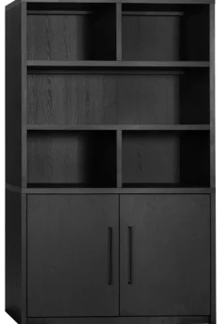 WoonMax Wandkast Broadway 2 deurs - Noir inclusief verlichting