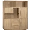 WoonMax Wandkast Pretoro Old Oak 4 deuren, 2 laden en 4 open vakken