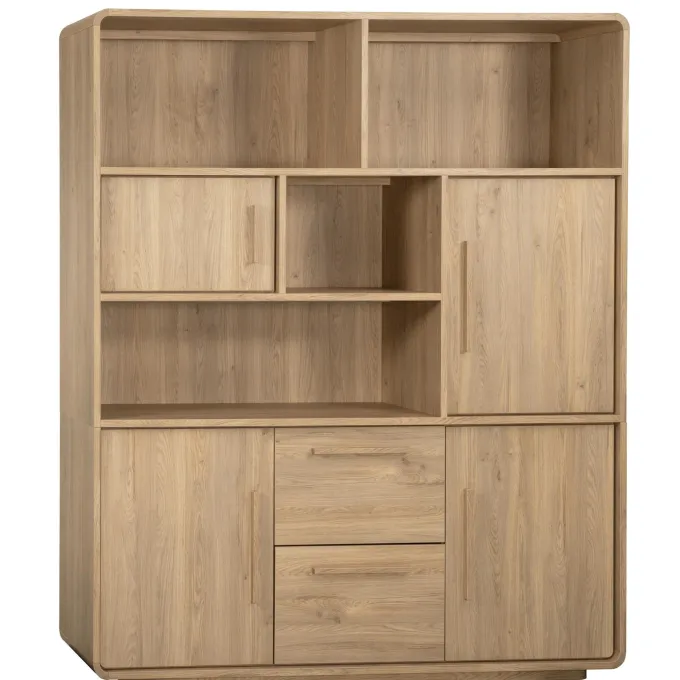 WoonMax Wandkast Pretoro Old Oak 4 deuren, 2 laden en 4 open vakken