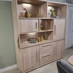 WoonMax Wandkast Pretoro Old Oak 4 deuren, 2 laden en 4 open vakken