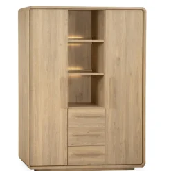 WoonMax Wandkast Pretoro Old Oak 3 deuren, 3 laden en 3 open vakken
