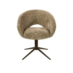 WoonStijl Armstoel Cupa draaibaar Delviro Delviro champagne - frame bruin