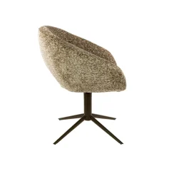 WoonStijl Armstoel Cupa draaibaar Delviro Delviro champagne - frame bruin