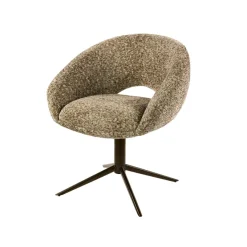 WoonStijl Armstoel Cupa draaibaar Delviro Delviro champagne - frame bruin