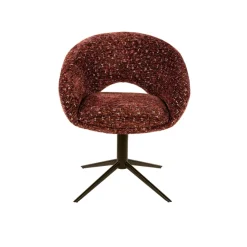 WoonStijl Armstoel Cupa draaibaar Delviro bordeaux rood - frame bruin