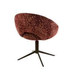 WoonStijl Armstoel Cupa draaibaar Delviro bordeaux rood - frame bruin