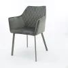 WoonStijl Armstoel diamond stitch - Antraciet en Groen Velvet