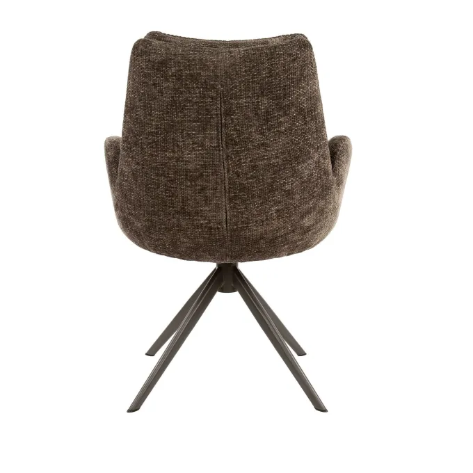 WoonStijl Armstoel Lounge draaibaar taupe met bruin onderstel