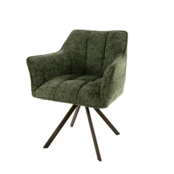 WoonStijl Armstoel Raster draaibaar Hoven groen-bruin frame