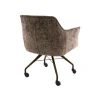 WoonStijl Armstoel Raster wieltjes Hoven taupe met bruin frame
