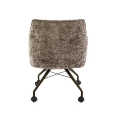 WoonStijl Armstoel Raster wieltjes Hoven champagne-bruin frame