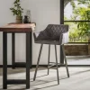 WoonStijl Barstoel armleuning Grijs Velours