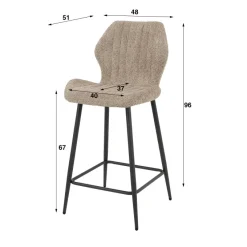 WoonStijl Barstoel boucle lendesteun wit