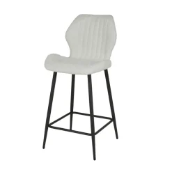 WoonStijl Barstoel boucle lendesteun wit