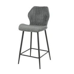 WoonStijl Barstoel boucle lendesteun grijs