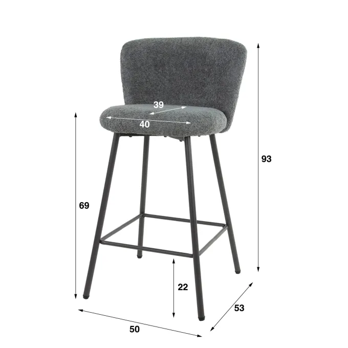 WoonStijl Barstoel Curve Boucle wit