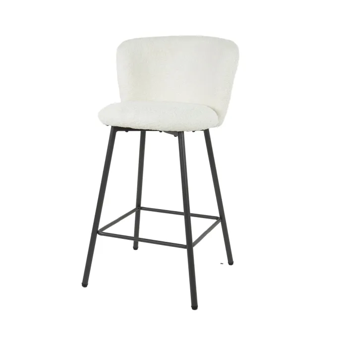 WoonStijl Barstoel Curve Boucle wit